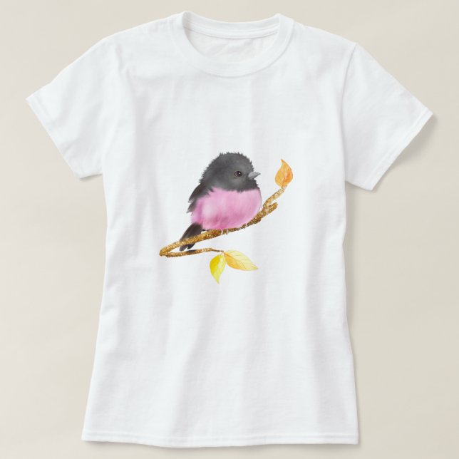 Rosa Robin Bird T - Shirt (Design vorne)