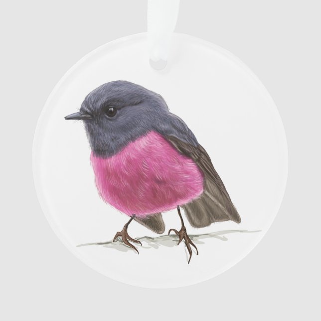 Rosa Robin Songbird Ornament (Vorderseite)