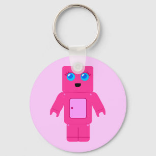 Rosa Robot Schlüsselanhänger