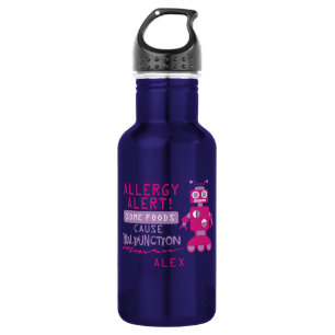 Rosa Roboter-Allergie-Alarm-Wasser-Flasche Edelstahlflasche