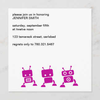 Rosa Roboter-Babyparty-Einladung Einladung