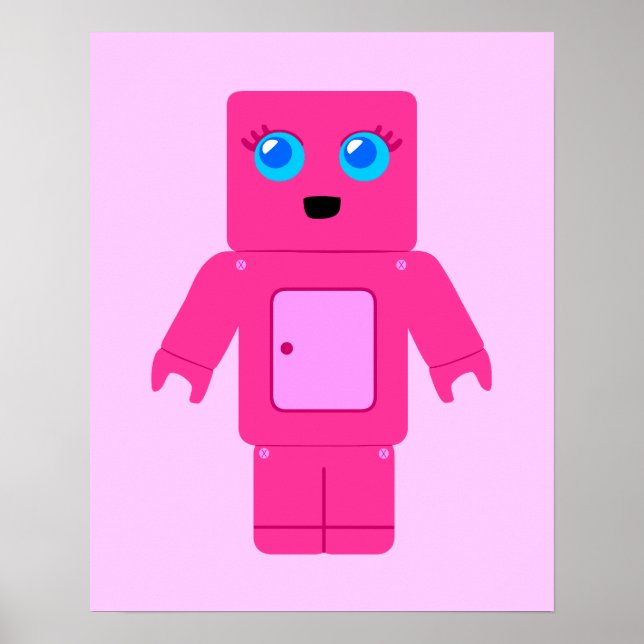 Rosa Roboter Poster (Vorne)