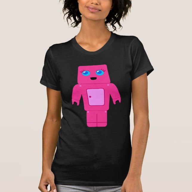 Rosa Roboter T-Shirt (Vorderseite)