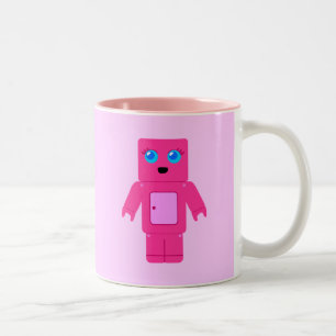 Rosa Roboter Zweifarbige Tasse