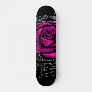 Rosa robuste Rosen-Graffiti-Kunst • Urbane Street- Skateboard