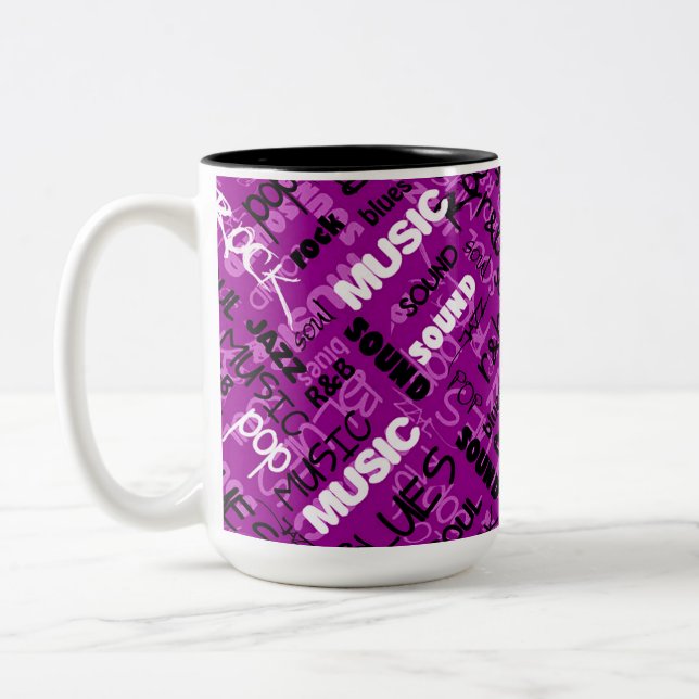 Rosa Rock Pop R & B Musik Text Tasse (Links)