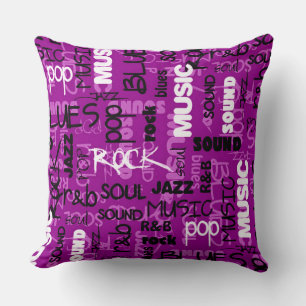 Rosa Rock Pop R & B Musik Text Theme Kissen