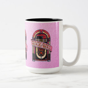 Rosa Rock & Roll Juke Box Retro Tasse