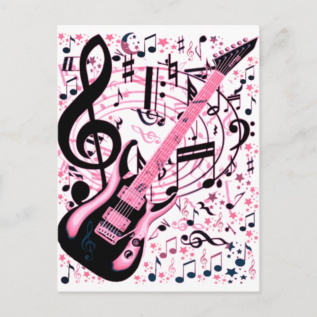 Rosa, Rock & Roll_ Postkarte (Vorderseite)