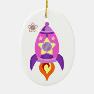 Rosa Rocket-Schiff Keramikornament