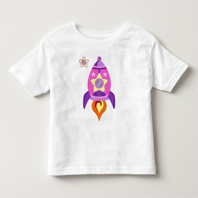 Rosa Rocket-Schiff Kleinkind T-shirt (Vorderseite)