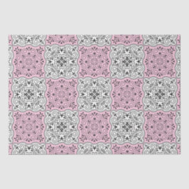 Rosa Rokoko-Muster blühen Seidenpapier