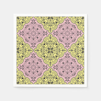Rosa Rokoko-Muster-Schwung Serviette