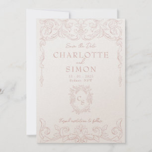 Rosa Rokoko Save the Date - Karte