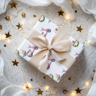 Rosa Roller Weihnachtseinkauf Geschenkpapier