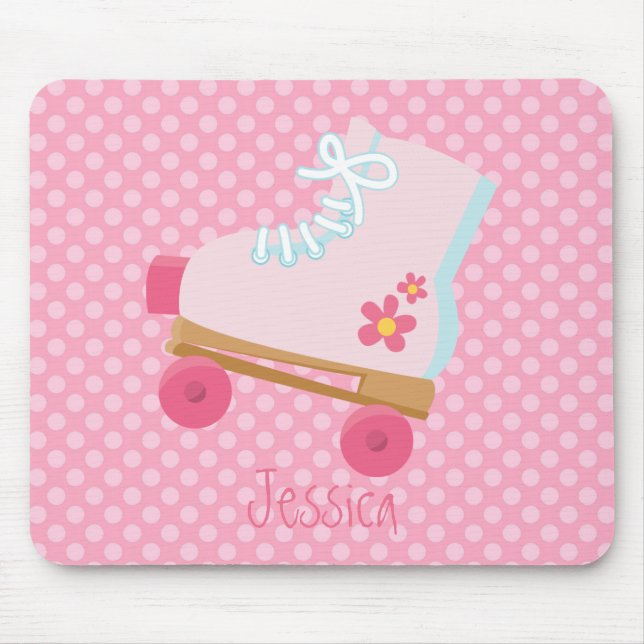 Rosa Rollerskate Mousepad (Vorne)
