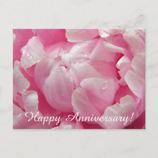 Rosa Romantik blühende Blume mit Tau Postkarte