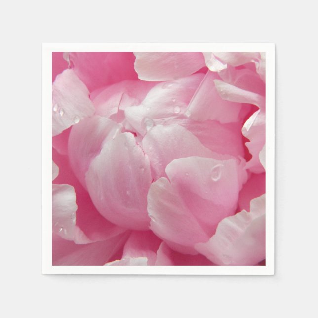 Rosa Romantik blühende Blume mit Tau Serviette (Vorderseite)
