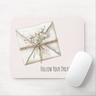 Rosa Romantische Blumen Umschlag Träume Mousepad