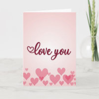 Rosa romantische Love You Herzen Karte