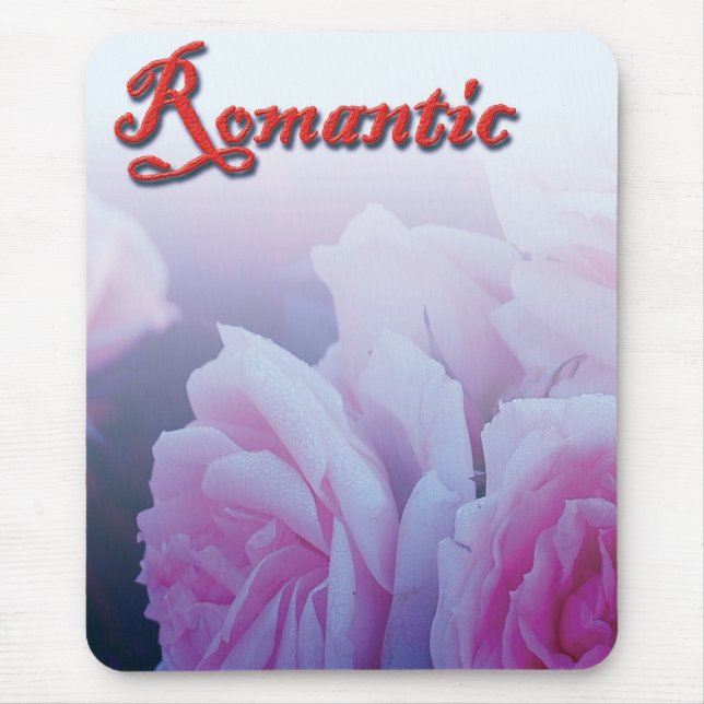 Rosa romantische Rose Blume Mousepad (Vorne)