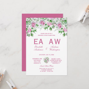 Rosa Romantische Rose Hochzeitsessen Probe Einladung