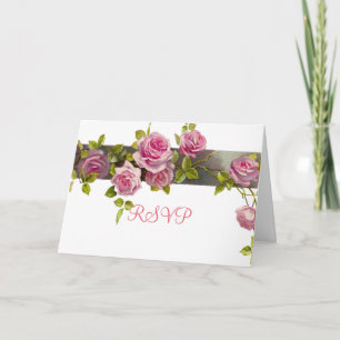 Rosa Romantische Rose RSVP-Karte Einladung