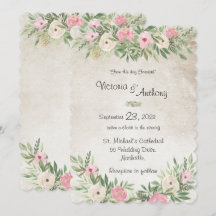 Rosa romantische Vintage Hochzeit mit Blumen