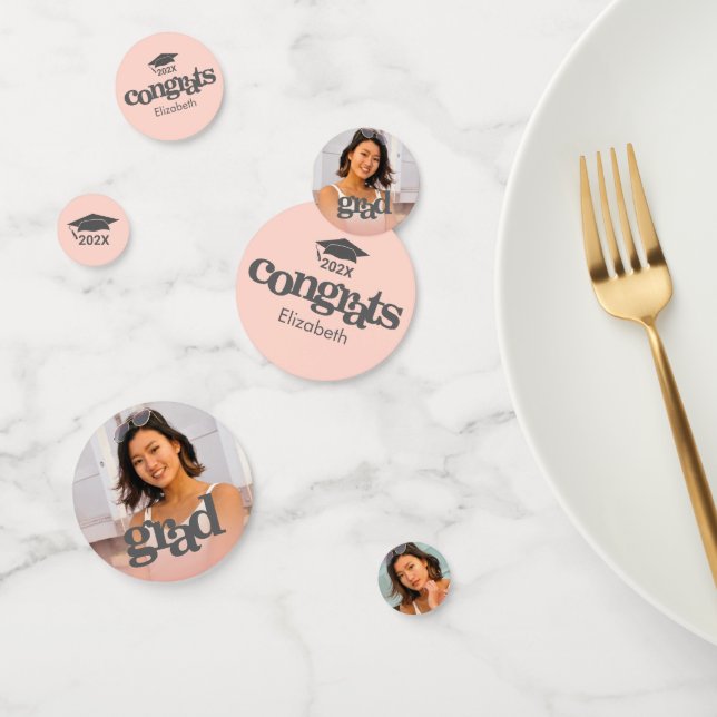 Rosa Rosa Abschluss 3 Foto fett-chic typografisch Konfetti (Gruppe)