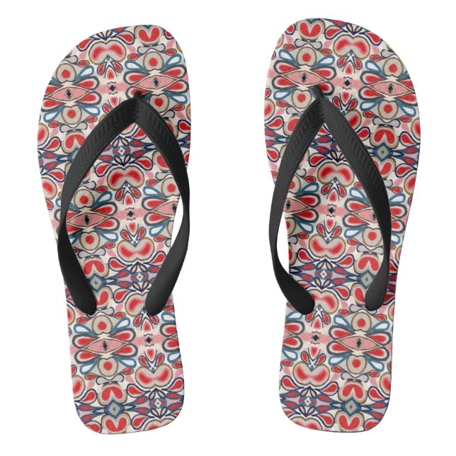 Rosa Rosa abstrakt Flip Flops (Fußbett)