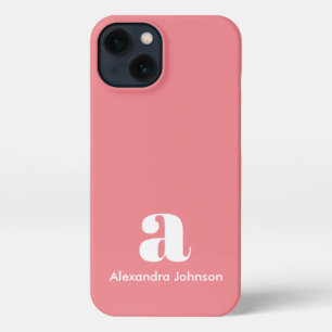 Rosa Rosa Anfangsname Monogram Minimal Modernste iPhone 13 Hülle