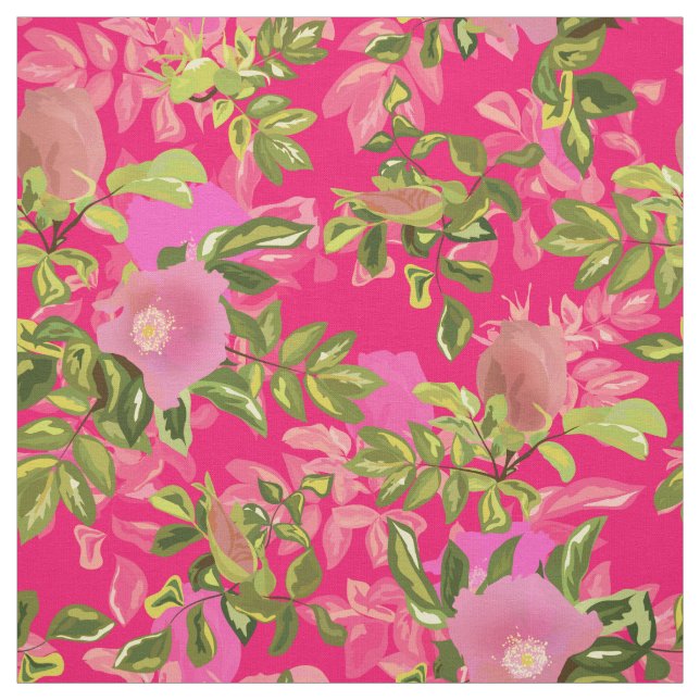 Rosa rosa angesagt, rosa wilde Rose angesagt Stoff (Muster)