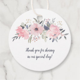 Rosa Rosa auf weißer Hochzeit | Geschenkanhänger