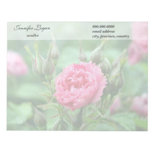 Rosa rosa Blume, Blumenfotografie. Notizblock