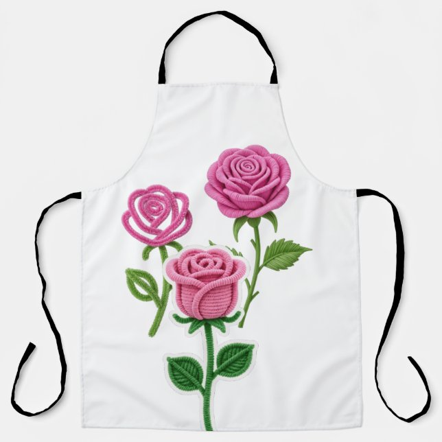 Rosa rosa blume botaniker pfeifenreiniger blume schürze (Vorderseite)