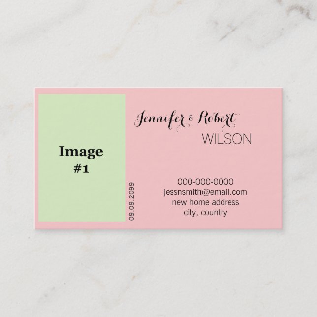 Rosa Rosa Blume Braut und pflegen neue Adresskarte Visitenkarte (Vorderseite)