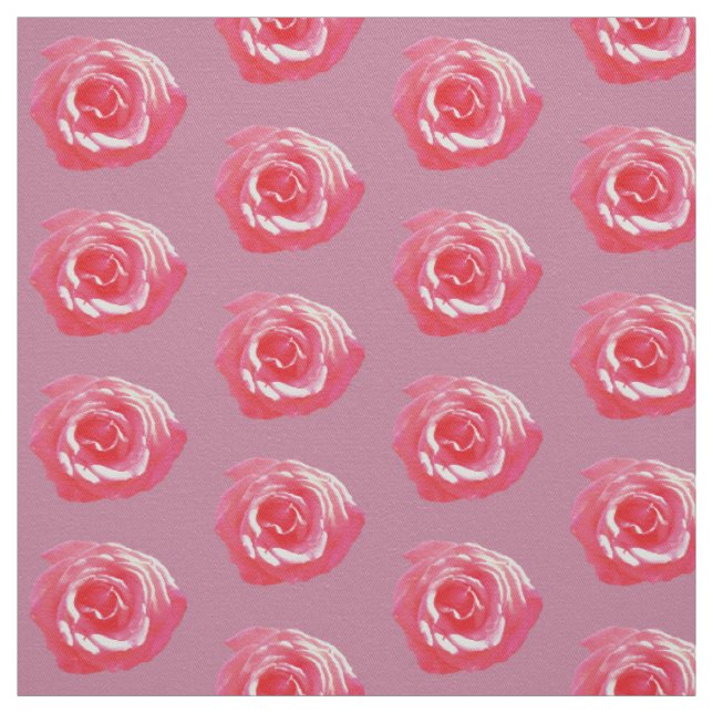 Rosa Rosa Blume Custom Cotton Twill Fabric Stoff (Muster)