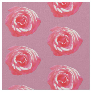 Rosa Rosa Blume Custom Cotton Twill Fabric Stoff