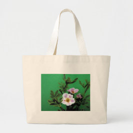 Rosa Rosa-Blume in grün, elegant Jumbo Stoffbeutel