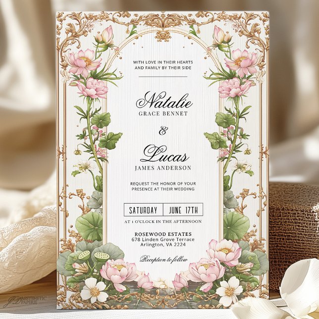 Rosa Rosa Blume Lotus Einladung (Von Creator hochgeladen)