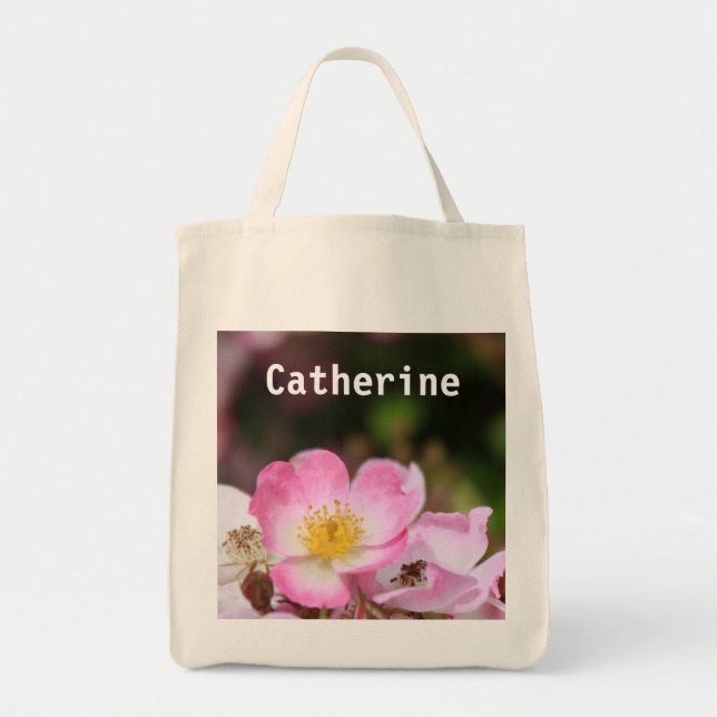 Rosa Rosa Blume Tote Tasche. Tragetasche (Vorne)