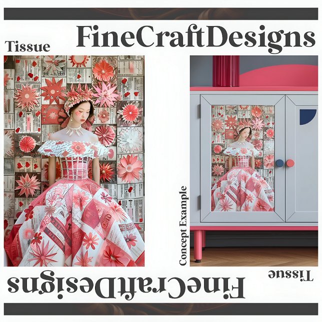 Rosa Rosa Blumenkleid Quilt Decoupage Richtig 156 Seidenpapier (Von Creator hochgeladen)