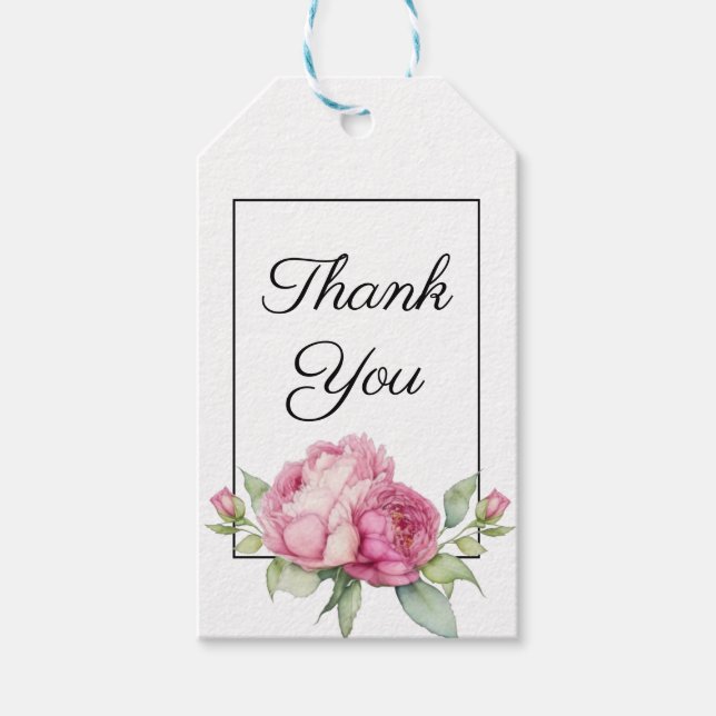 Rosa Rosa Blüten Rosa Rosen Geschenkanhänger (Vorderseite)