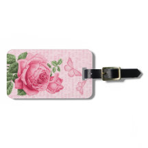 Rosa Rosa-Blütengewächse Gepäckmarke