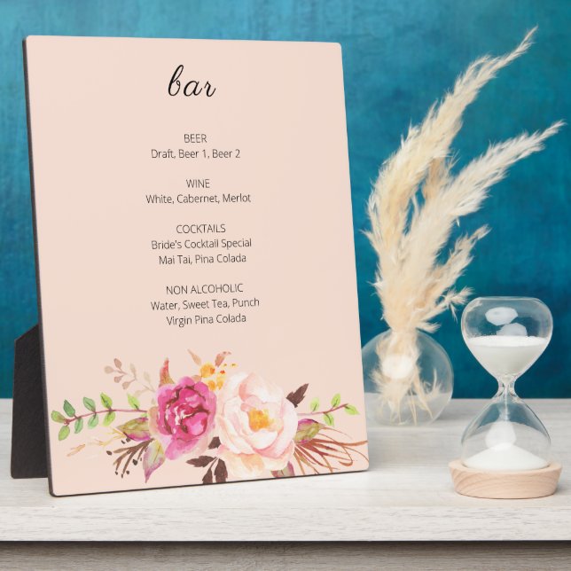 Rosa Rosa Blütenrot Blütenblume Bar Easel Pink Fotoplatte (Seite)