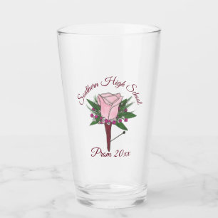 Rosa-rosa Boutonniere Junggesellenabschied Ball Bl Glas