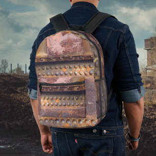 Rosa, rosa, braunes Metall Bedruckter Rucksack