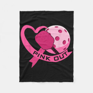Rosa Rosa Brustkrebs Schleife Herz und Pickl Fleecedecke