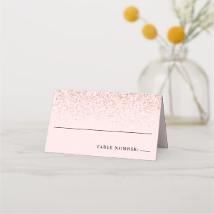 Rosa Rosa Confetti Glitzer Personalisiert Place Ca Platzkarte