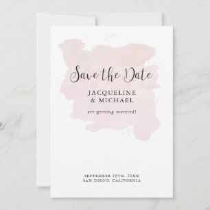 Rosa Rosa Einfache Elegante Moderne Schrift Wasser Save The Date